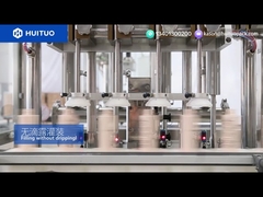 洗浄剤充填機、ポンプキャップキャッピング機、液だれ防止充填、精密キャッピング